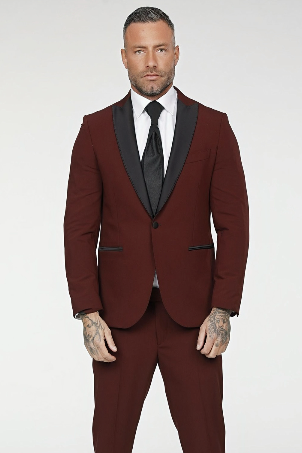 SMOOKING UOMO - 213 bordeaux - nero lancia