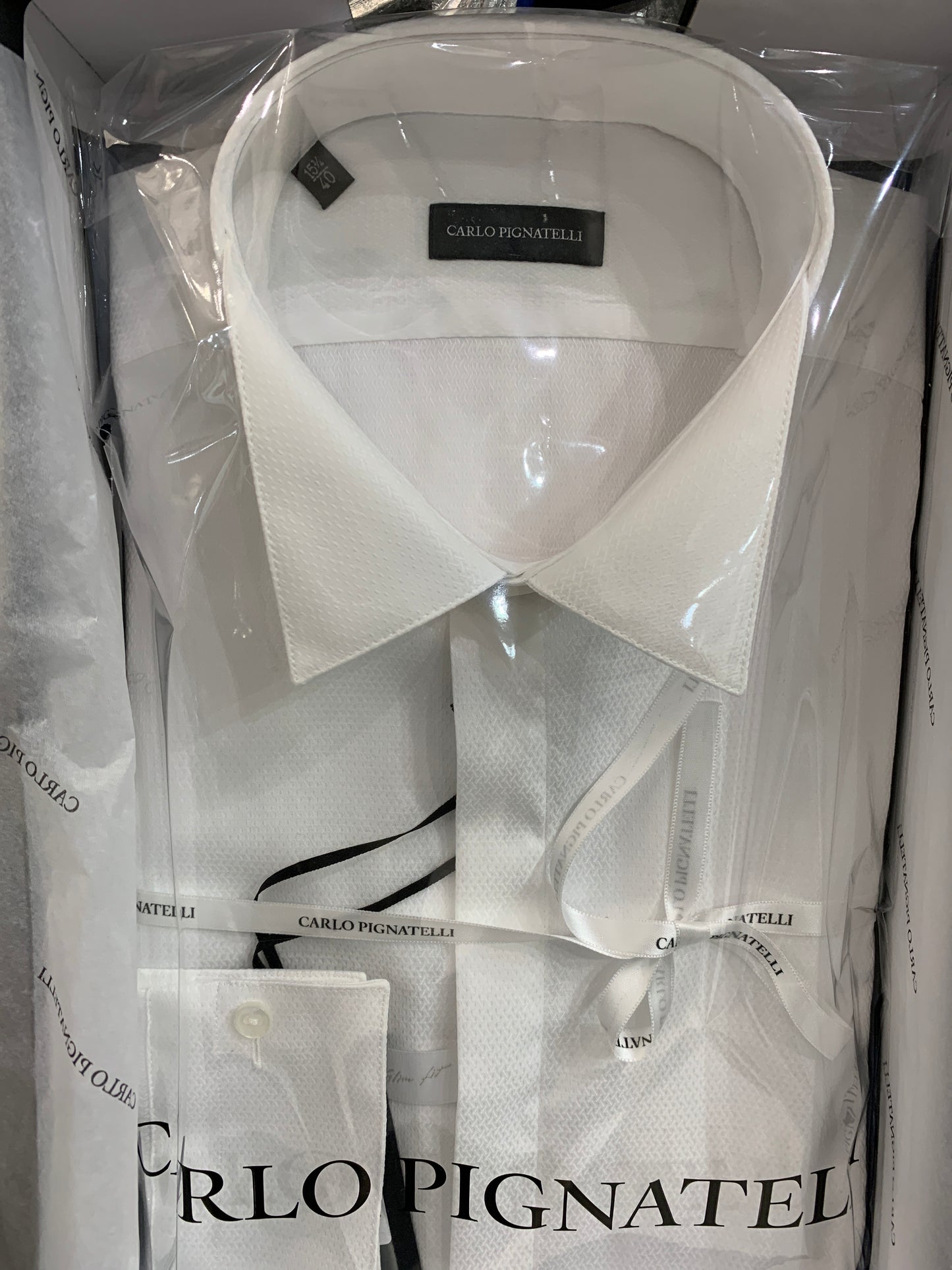 CAMICIA PIGNATELLI - CP 34 col 120 bianco cotone nido ape