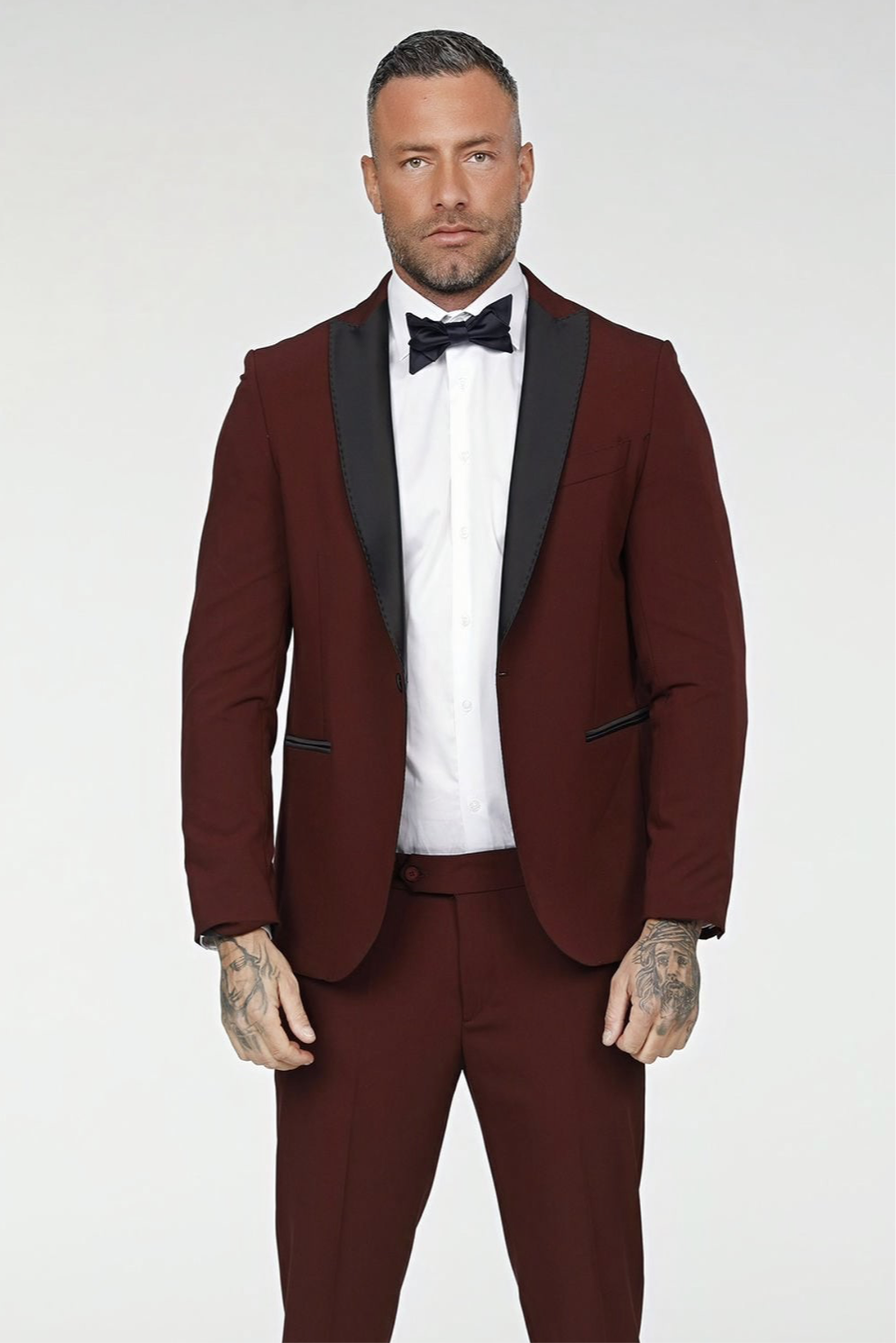 SMOOKING UOMO - 213 bordeaux - nero lancia