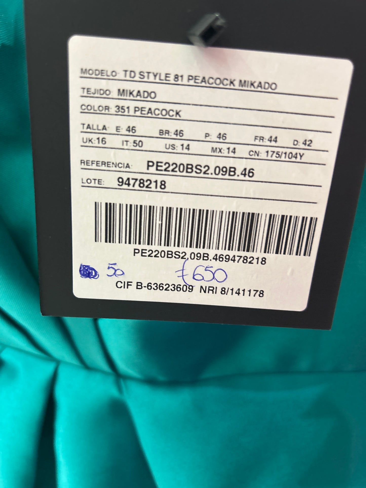 Pronovias td style 81 peacock Milano