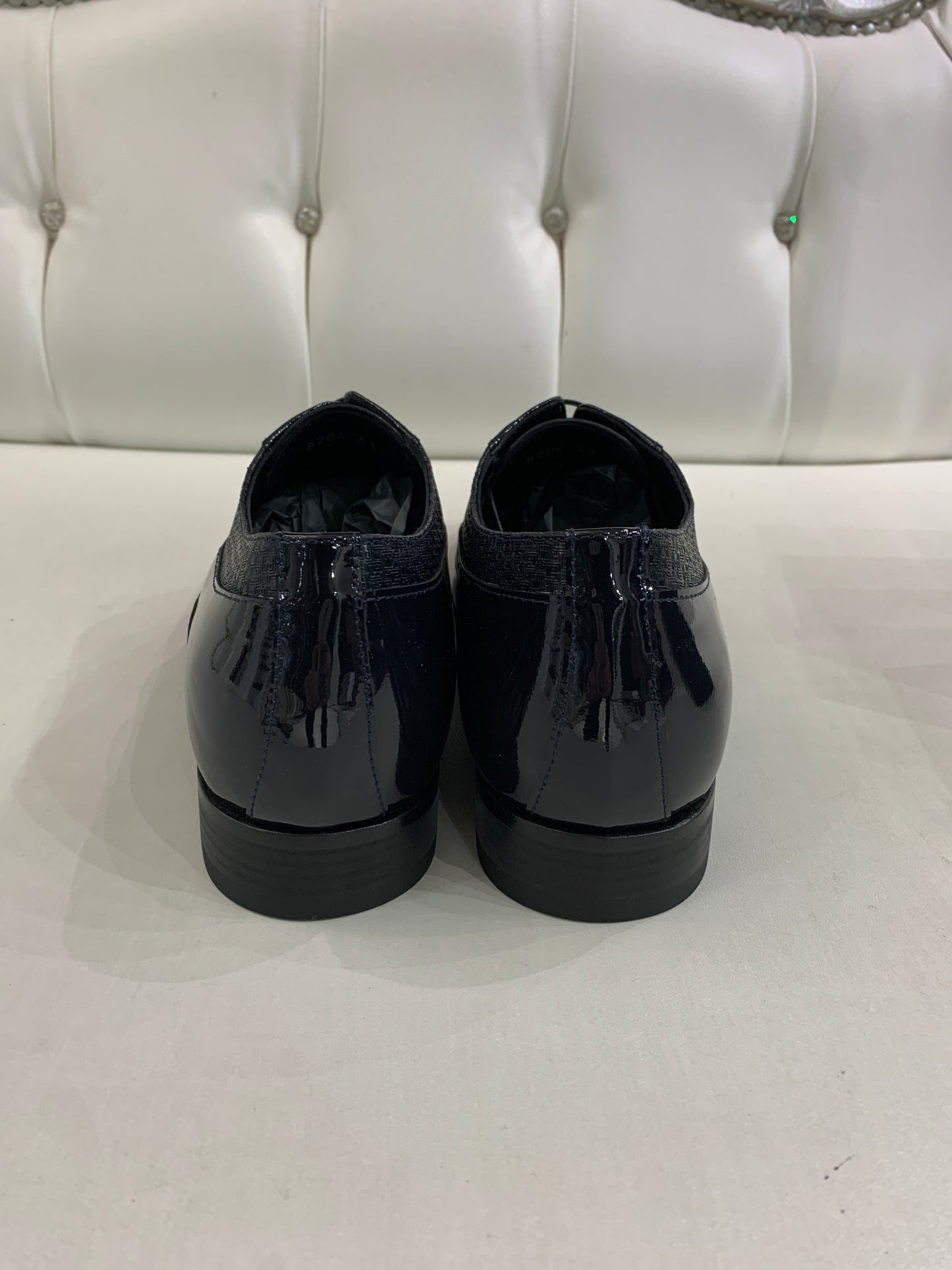 Scarpa con rialzo nascosto +7cm 48Z8204 - rugan blu spazzolata