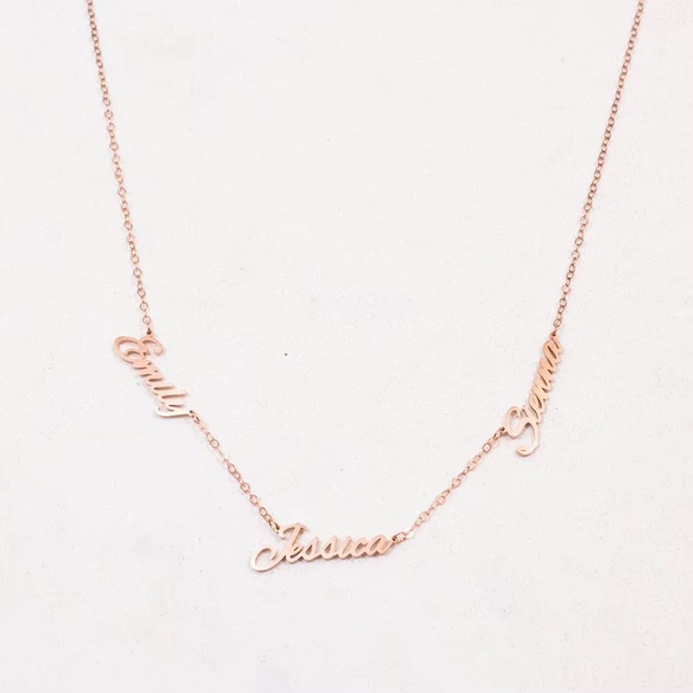 Collana con 1-2-3-4-5 Nomi personalizzabile