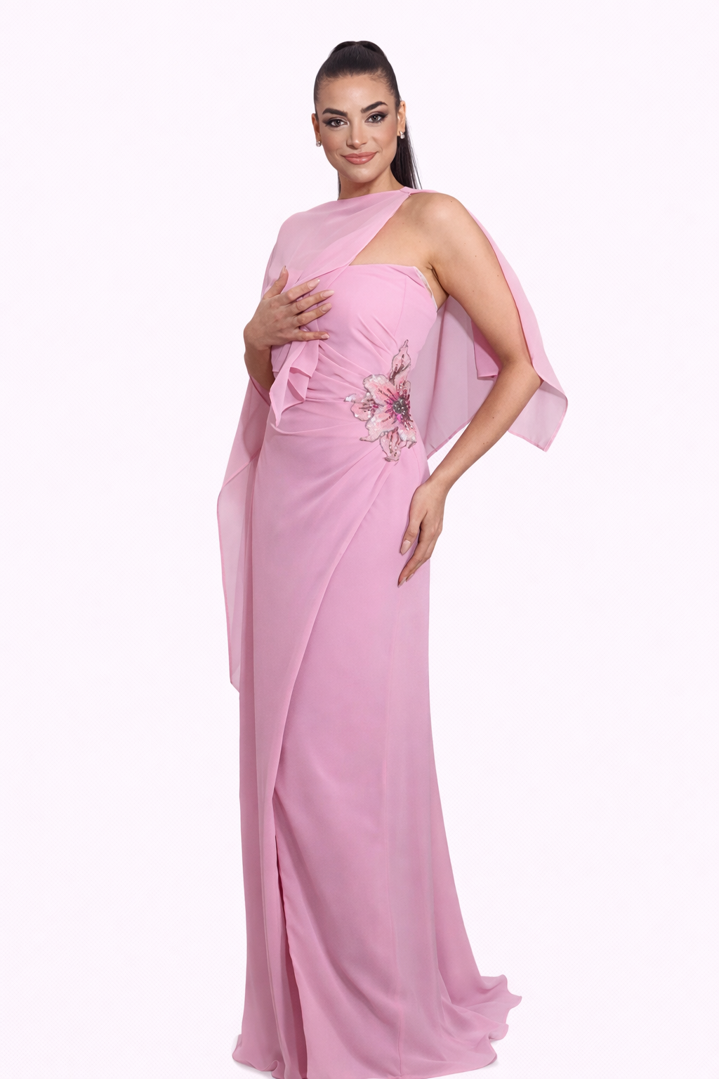 51644 - Rosa abito + coprispalle